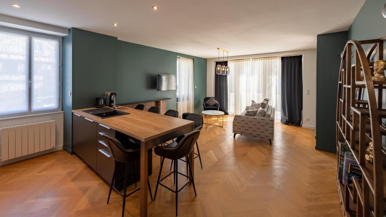L'art déco : T3 à Rodez, 2 Places Parking Privé, Terrasse Exterior foto